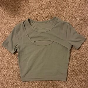 Lululemon Green Cutout Workout Top
